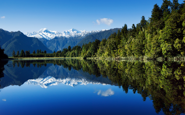 1920x1280 pix. Wallpaper new zealand, lake, reflection, mountains, forest, water, sky, nature