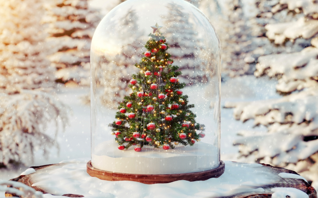 2600x2300 pix. Wallpaper tree, stump, christmas tree, new year, holidays, snow, winter