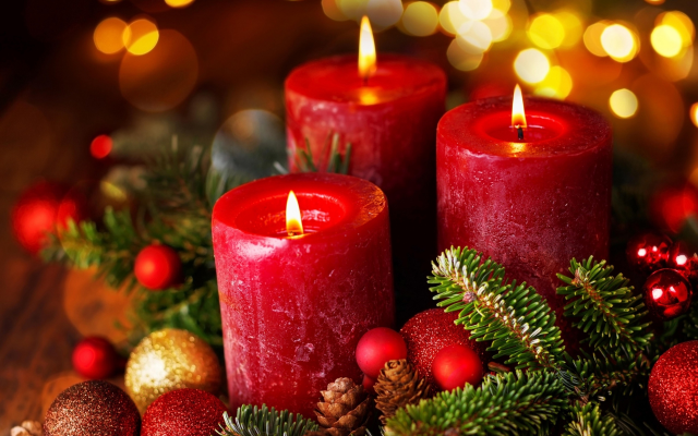 2560x1600 pix. Wallpaper cones, candles, balloons, new year, christmas, holidays