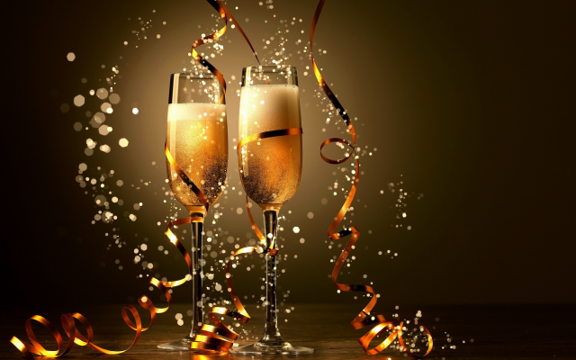 2048x1347 pix. Wallpaper new year, glasses with champagne, champagne, christmas