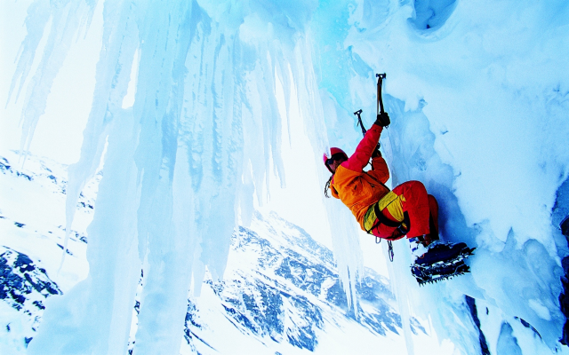 1920x1200 pix. Wallpaper climber, ice, extreme, winter, snow, sport