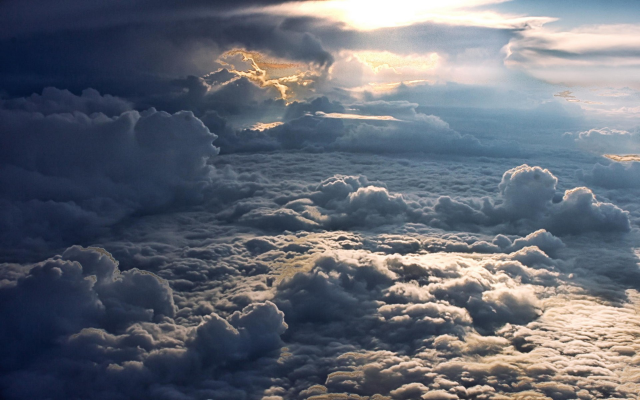 1920x1200 pix. Wallpaper landscape, nature, sky, clouds, aerial view, sun rays, infinity