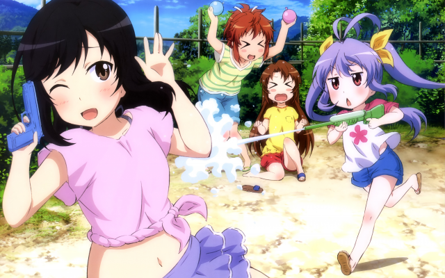 5943x4074 pix. Wallpaper Non Non Biyori, ichijou hotaru, Koshigaya Komari, Koshigaya Natsumi, Miyauchi Renge, anime girls