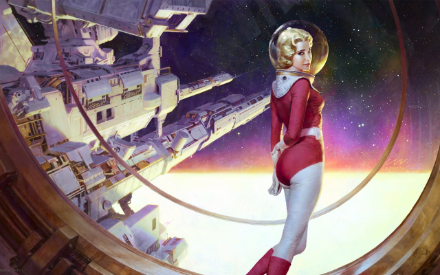 1920x1174 pix. Wallpaper science fiction, astronaut, artwork, space, space station