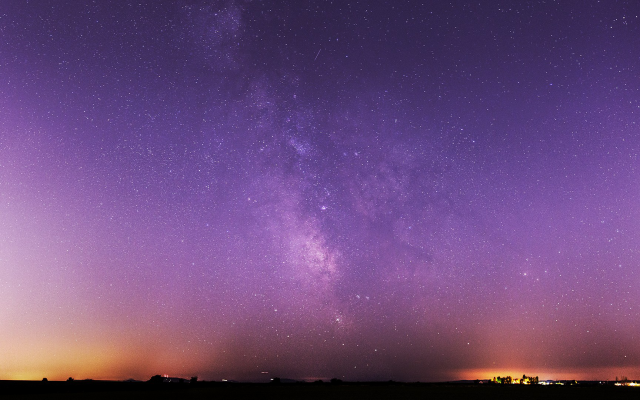 1920x1080 pix. Wallpaper landscape, sunset, Milky Way, night, stars