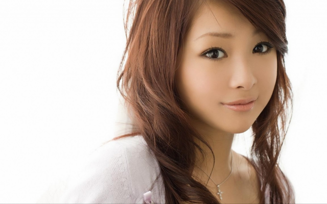 1900x1069 pix. Wallpaper Asian, Sora Aoi, white background, face, brunette