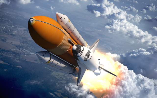 6000x4000 pix. Wallpaper shuttle, flight, clouds, art, graphics, sally rides space shuttle, space shuttle