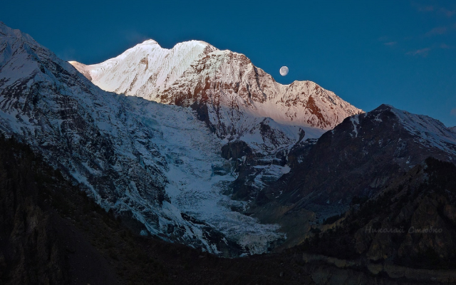 1920x1257 pix. Wallpaper glacier, himalayas, mountains, gangupurna, nepal, nature