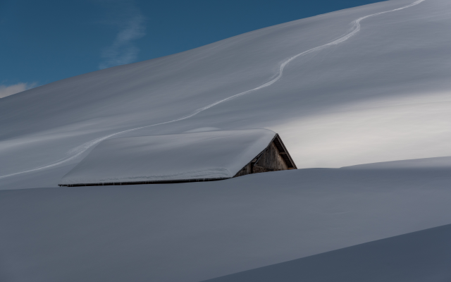 6013x3979 pix. Wallpaper house, snow, roof, winter, nature
