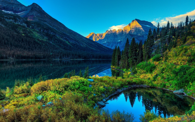 2560x1440 pix. Wallpaper nature, landscape, mountains, lake, forest