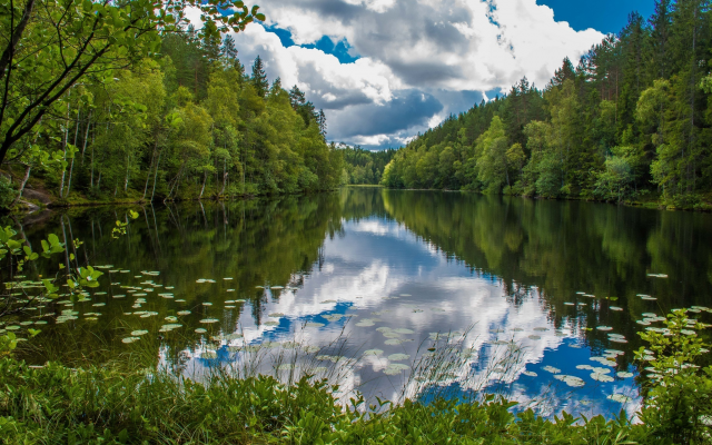 2048x1348 pix. Wallpaper norway, nature, lake, fishing, super photo, clouds, reflection