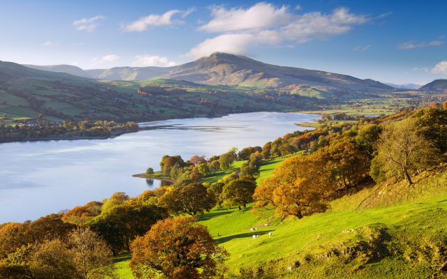 4500x3000 pix. Wallpaper bala lake, lake, gwynedd, wales, great britain, nature, autumn, beautiful