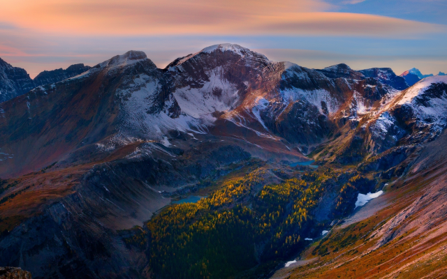 2560x1440 pix. Wallpaper mountains, tops, sky, snow, nature, peak