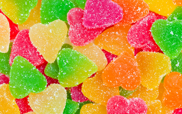 3840x2400 pix. Wallpaper candy, colorful, heart, sweet, jujube, food