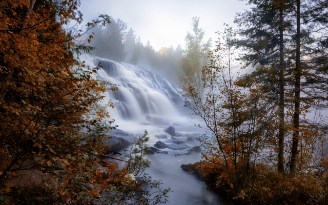 2048x1358 pix. Wallpaper nature, fall, water, waterfall, trees, autumn