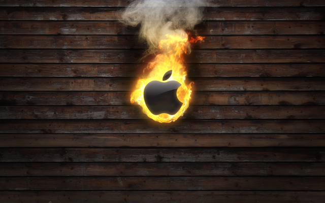 2560x1600 pix. Wallpaper apple, fire, logo, graphics