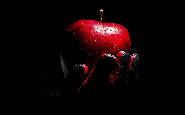 1920x1200 pix. Wallpaper apple, hand, minimalism, food, fruit, red apple