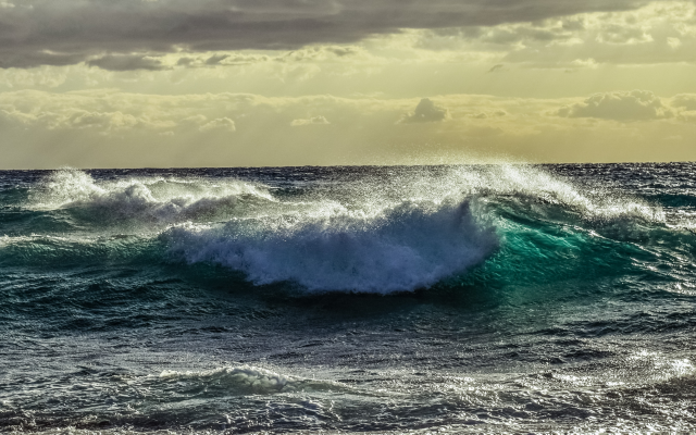 3869x2176 pix. Wallpaper sea, waves, nature, clouds