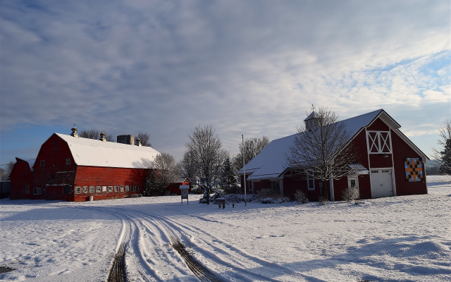 1920x1281 pix. Wallpaper winter, house, snow, clouds, nature, farm