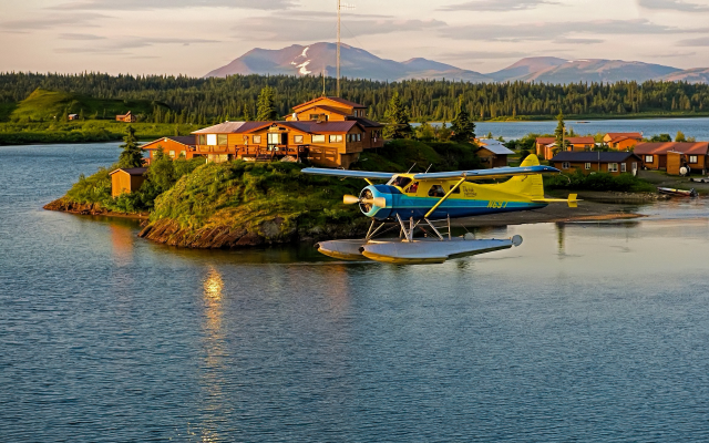 1920x1200 pix. Wallpaper bristol bay, alaska, sportfishing lodge, airplane, flight, nature, island, fishing lodge, seaplane