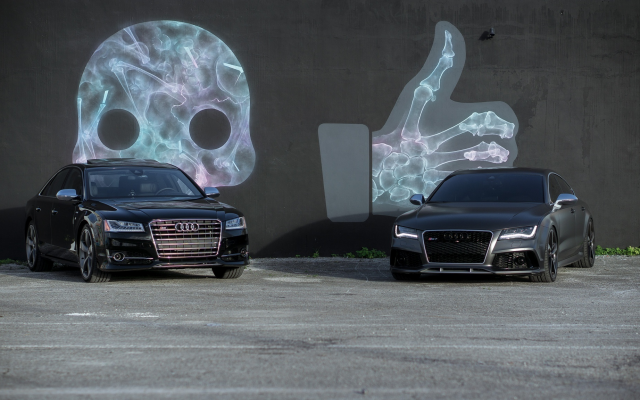 2048x1152 pix. Wallpaper audi, cars, black car, like, skull