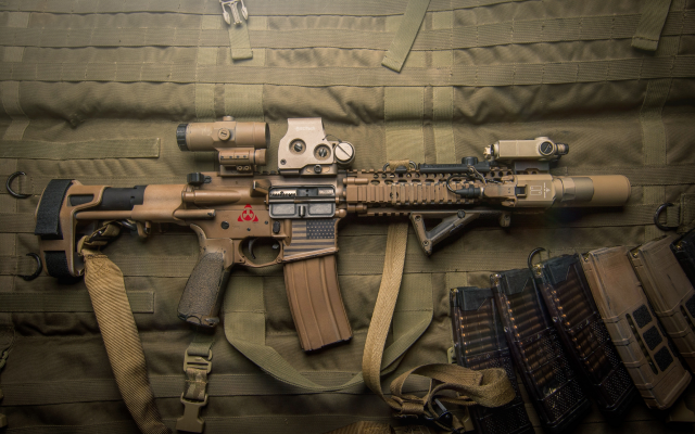 4096x2579 pix. Wallpaper rifle, assault, weapon, bullets