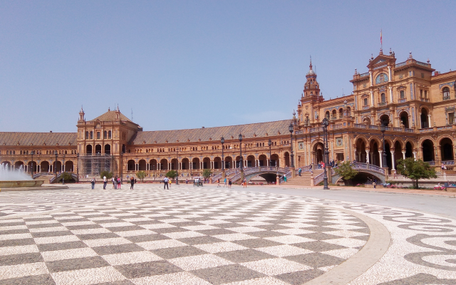 4096x2304 pix. Wallpaper plaza de espana, architecture, city, seville, spain