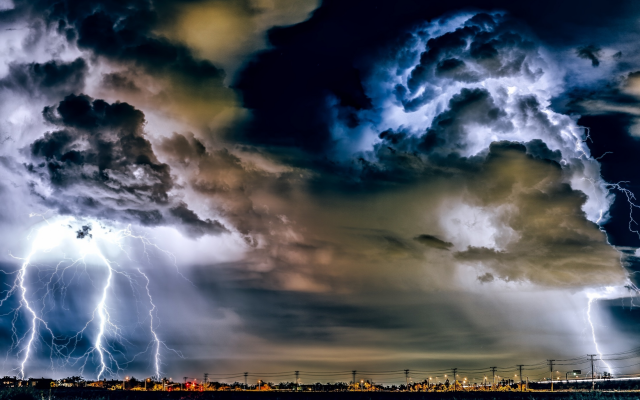 2200x1467 pix. Wallpaper usa, california, sky, dark clouds, lightning, thunderstorm, nature