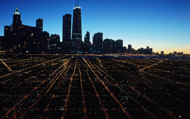 2560x1600 pix. Wallpaper Chicago, USA, architecture, modern, cityscape, city, buildings, skyscrapers, urban, night