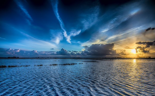 7360x4016 pix. Wallpaper sunset, sea, sky, nature, landscape
