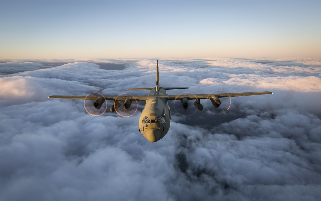 2000x1200 pix. Wallpaper lockheed, c-130 hercules, c-130, plane, flight, aircraft, aviation, clouds