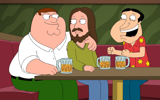 3840x2400 pix. Wallpaper Family Guy, Peter Griffin, Glenn Quagmire, beer, Jesus Christ, TV