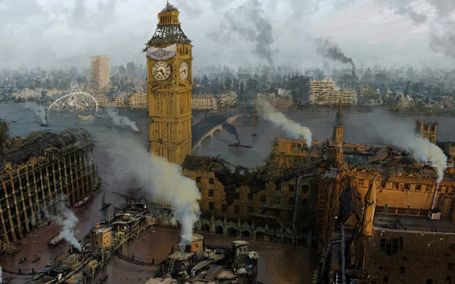 4297x2385 pix. Wallpaper artwork, London, apocalyptic, england