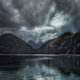 nature, landscape, lake, forest, fall, clouds, sun rays, mountain, Germany, dark, water wallpaper