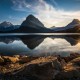 nature, landscape, Glacier National Park, lake, reflection, sunset, mountain, sun rays, clouds, wate wallpaper