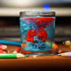table, glass, water, pencils, paint splatter, colorful, depth of field, photography, bokeh wallpaper