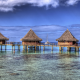 French Polynesia, bungalow, sea, beach, island, tropical, nature, landscape, resorts wallpaper