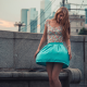 skirt, women, joy, wind wallpaper