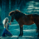 horse, animals, women, long hairs, dress wallpaper