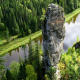 ural mountsins, russia, river, usva, usvinskie rock pilars, tree, water, rock, forest, rock formatio wallpaper