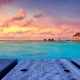 Maldives, resorts, tropics, beach, sea, nature, sunset, landscape, bungalow, walkway wallpaper