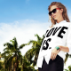 Cara Delevingne, model, tropical, palm, sun glasses wallpaper