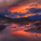 sunrise, rivers, mountains, clouds, snowy peaks, forests, nature, landscapes wallpaper