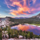 Yosemite National Park, california, usa, nature, landscape, lake, sunset, clouds, mountains, pine tr wallpaper