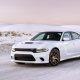 Dodge Charger Hellcat, car, snow, winter, road, Dodge Charger, Dodge wallpaper