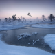 nature, winter, tree, river, snow, frost, Estonia, mist, cold wallpaper