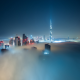 mist, clouds, night, Dubai, Burj Khalifa, usa, city wallpaper