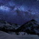 starry night, milky way, nature, mountains, winter, snow, germany, space wallpaper