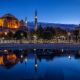 sultan ahmed mosque, mosque, istanbul, turkey, city, reflection wallpaper