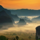 Phu Lang Ka, Phu LangKa, Thailand, mist, sunrise, mountains, valleys, nature, landscapes, fields, tr wallpaper